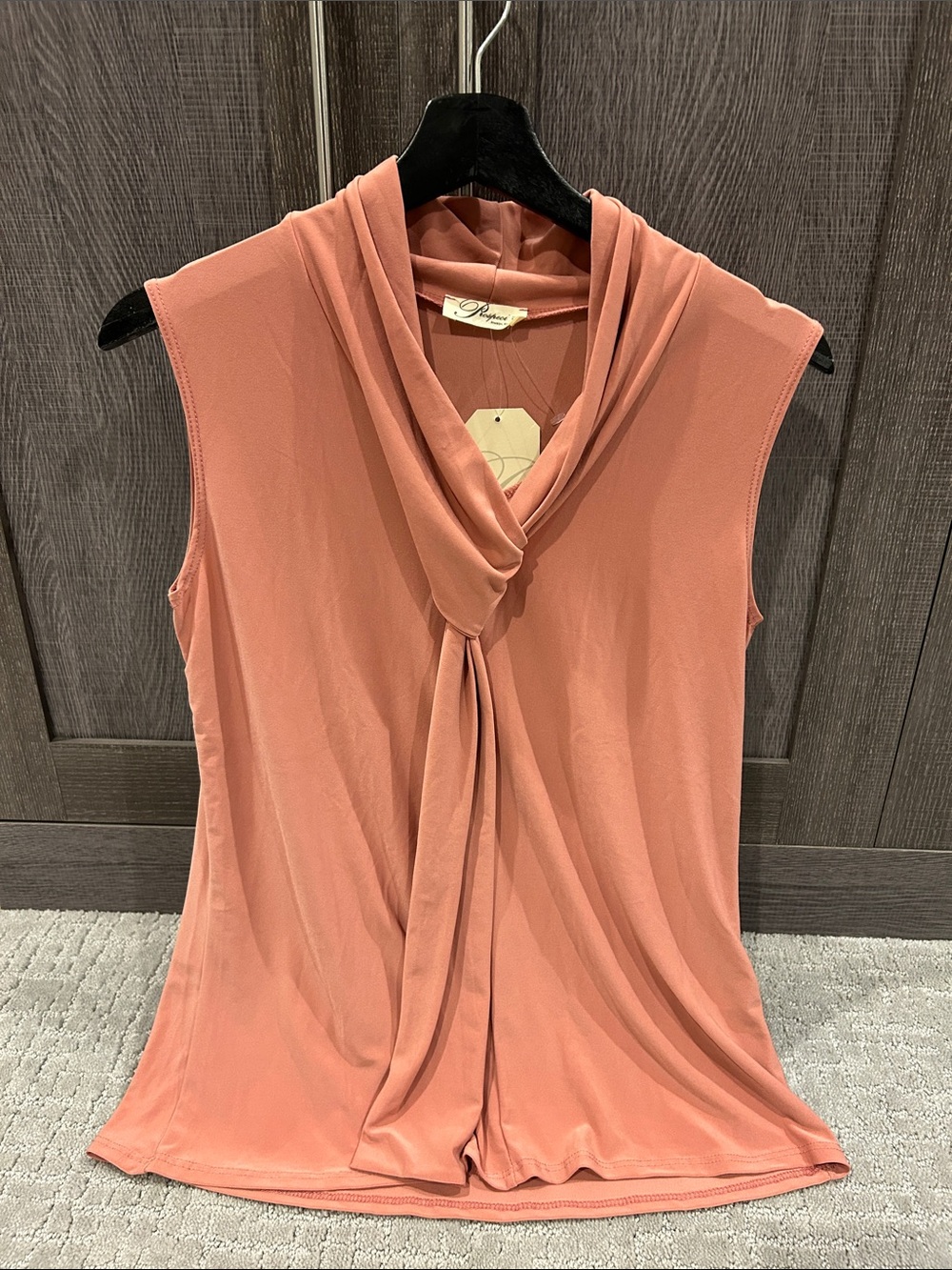 Prospect Blvd Draped Knot Neck Sleeveless Camisole - Rose Blush